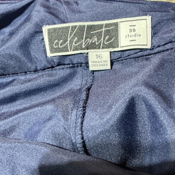 Celebrate DB Studio Womens Navy Long Maxi Formal Dress Sz 16 - Picture 7 of 8